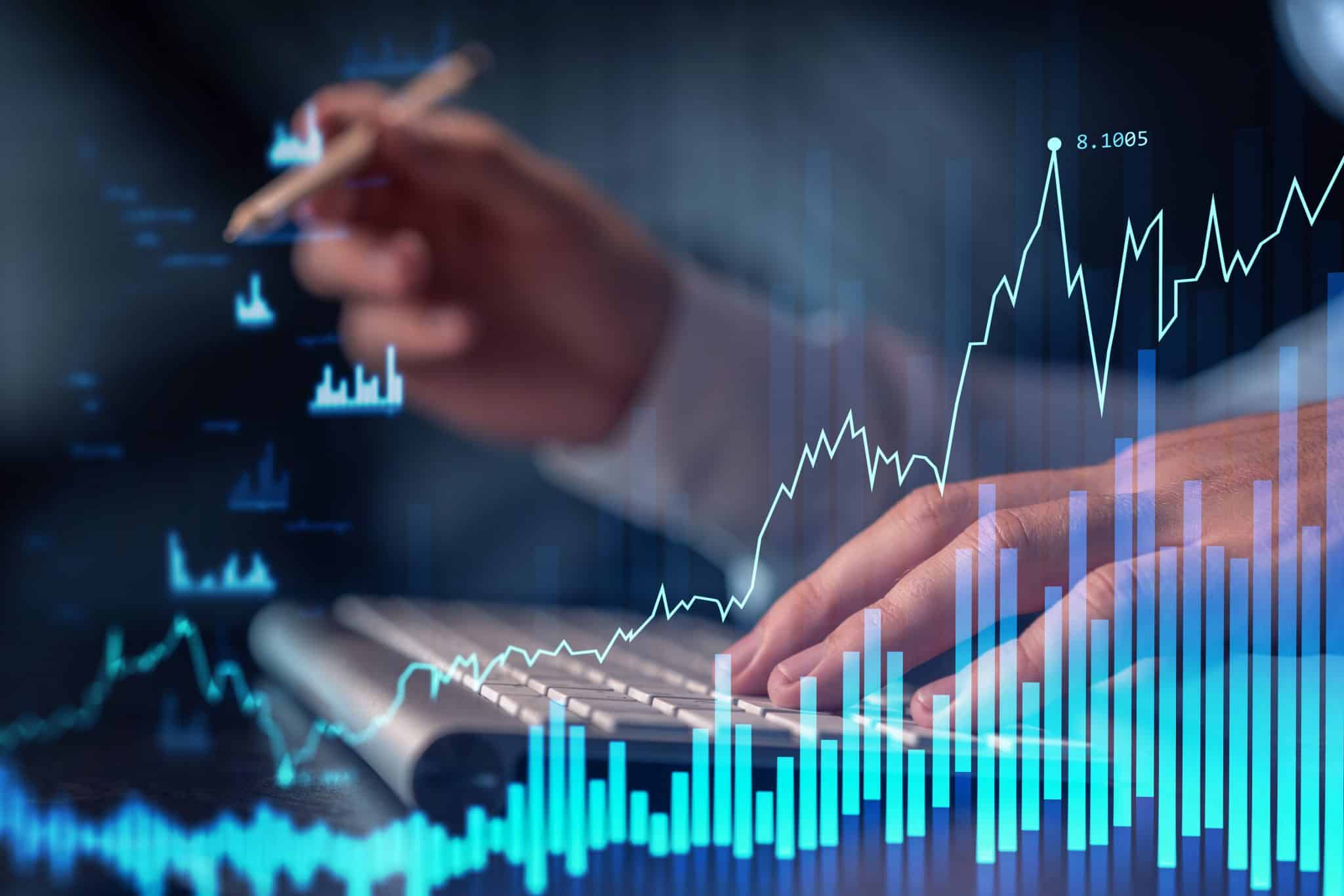 Hands typing the keyboard to research aviation insurance market