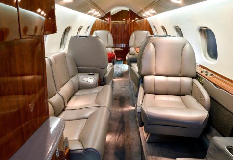 Learjet 60-259 Cabin Seating Looking Aft